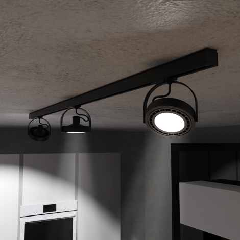 Faretto da soffitto moderno nero AR111 con LED - Expert