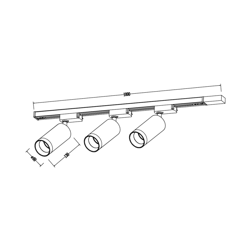 Faretto a binario MICA 3xGU10/10W/230V, bianco/cromo satinato