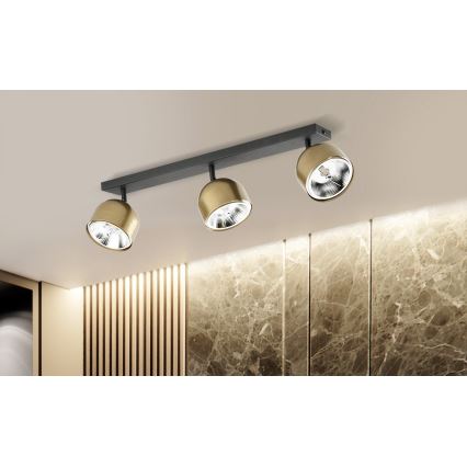 Faretto ALTEA 3xAR111 GU10/50W/230V oro/nero