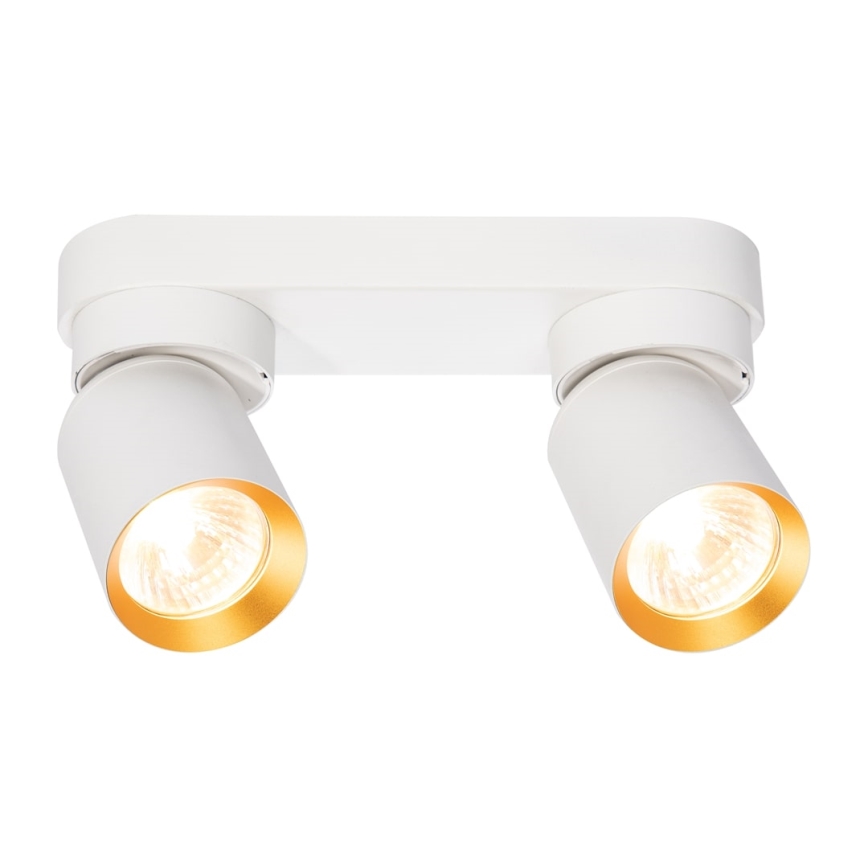 Faretto ANDY 2xGU10/8W/230V bianco/oro