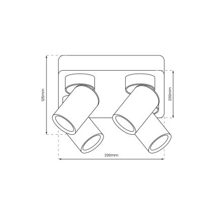 Faretto ANDY 4xGU10/8W/230V bianco/oro