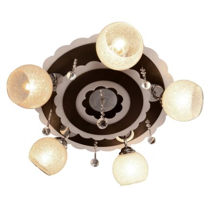 Faretto ARONA 5xE27/15W/230V+LED nero