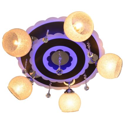 Faretto ARONA 5xE27/15W/230V+LED nero