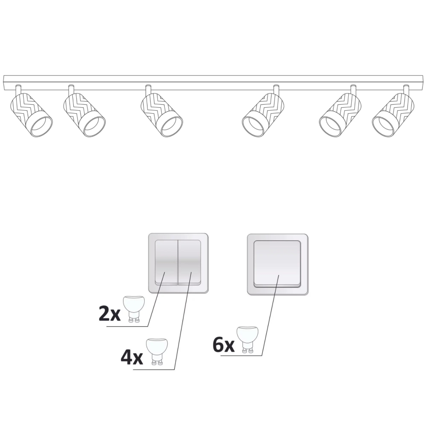 Faretto ARRAS 6xGU10/10W/230V bianco