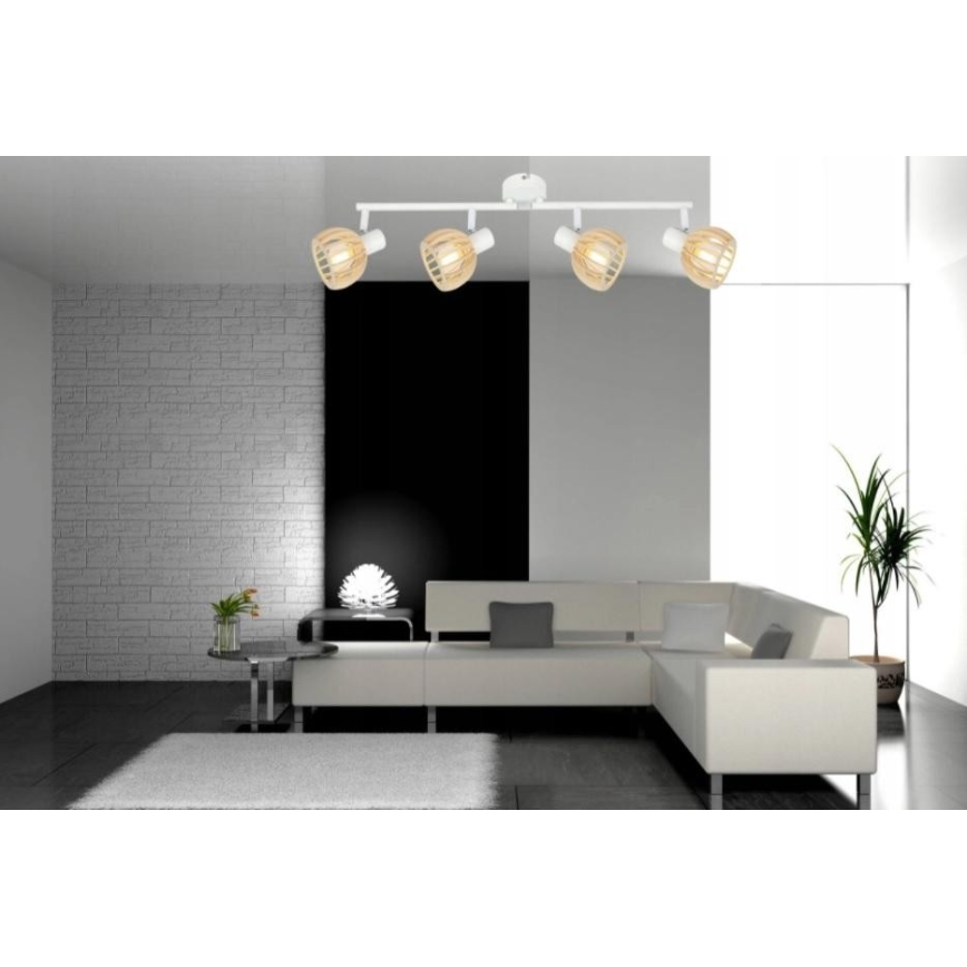 Faretto ATARRI 4xE14/25W/230V bianco/beige