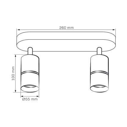 Faretto BAMBOO 2xGU10/10W/230V bianco