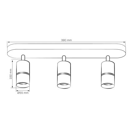 Faretto BAMBOO 3xGU10/10W/230V bianco
