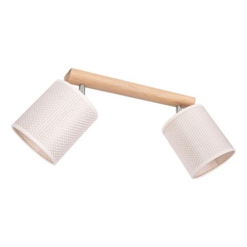 Faretto BENITA 2xE27/25W/230V color crema/quercia