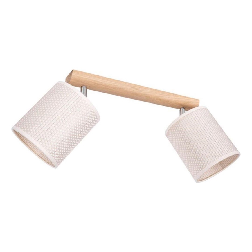 Faretto BENITA 2xE27/25W/230V color crema/quercia