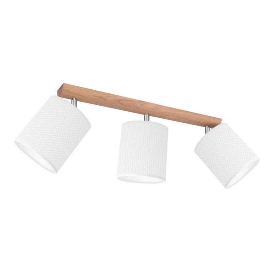 Faretto BENITA 3xE27/25W/230V bianco/quercia