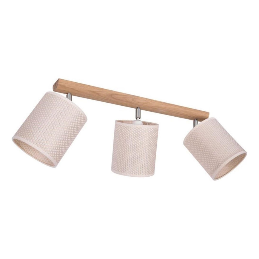Faretto BENITA 3xE27/25W/230V color crema/quercia