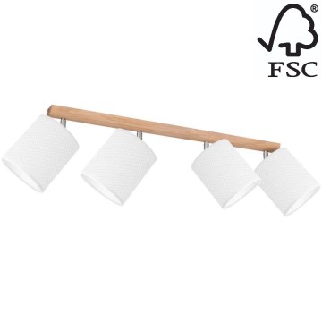 Faretto BENITA 4xE27/25W/230V bianco/quercia – FSC certificato