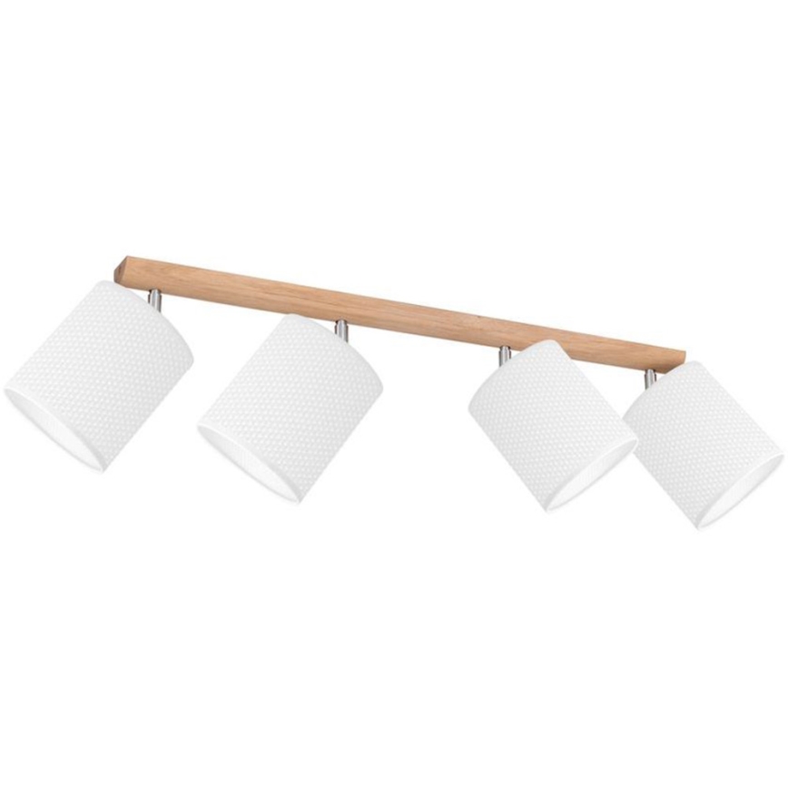 Faretto BENITA 4xE27/25W/230V bianco/quercia