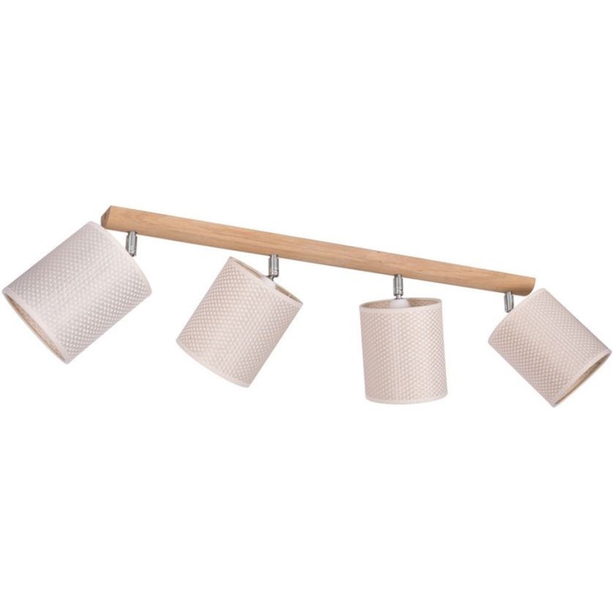 Faretto BENITA 4xE27/25W/230V color crema/quercia