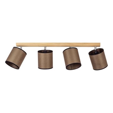 Faretto BENITA 4xE27/25W/230V marrone/rovere