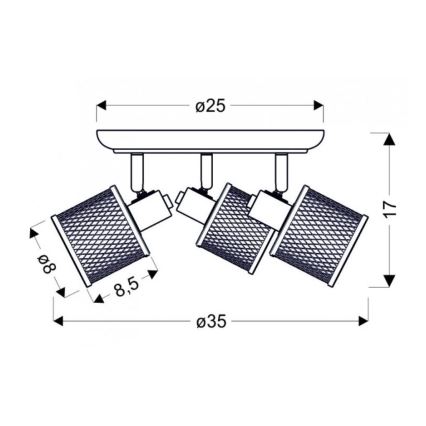 Faretto CANABERA 3xE14/40W/230V