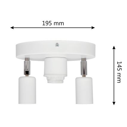 Faretto CENTRO 3xE27/15W/230V bianco