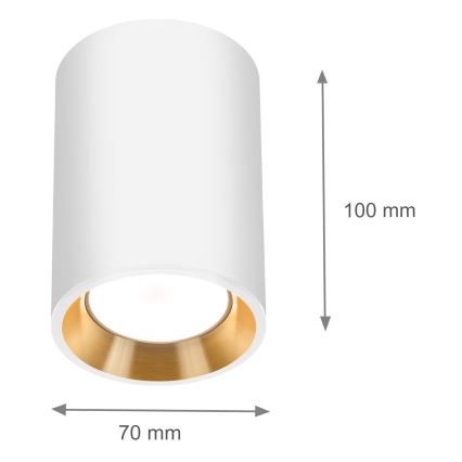 Faretto CHLOE 1xGU10/35W/230V arrotondato bianco/oro