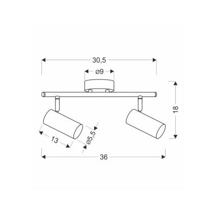 Faretto COLLY 2xGU10/15W/230V oro