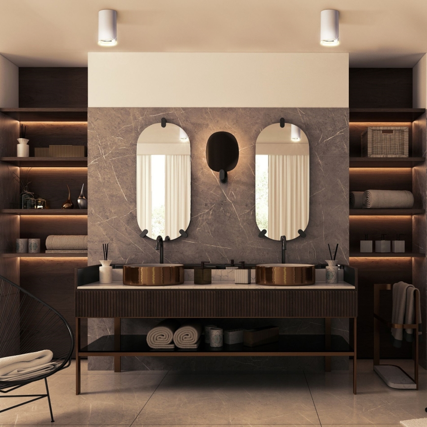 LED RGBW dimmerabile faretto da bagno TURYN 1xGU10/4,8W/230V 3000K IP44 bianco + telecomando