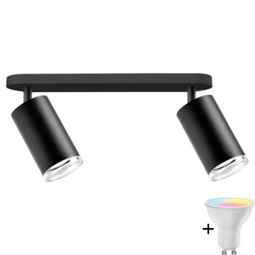Faretto da bagno dimmerabile LED RGBW TURYN 2xGU10/6,5W/230V 2700-6500K Wi-Fi IP44 nero