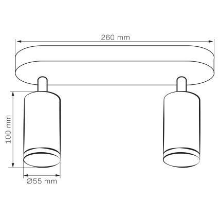 Faretto da bagno dimmerabile LED RGBW TURYN 2xGU10/6,5W/230V 2700-6500K Wi-Fi IP44 nero