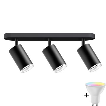 Faretto da bagno dimmerabile LED RGBW TURYN 3xGU10/6,5W/230V 2700-6500K Wi-Fi IP44 nero
