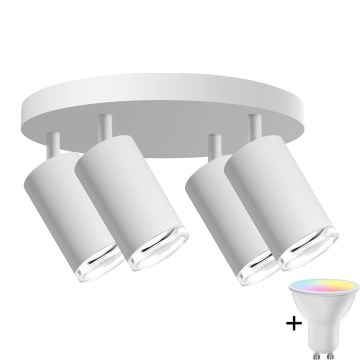 Faretto da bagno dimmerabile LED RGBW TURYN 4xGU10/6,5W/230V 2700-6500K Wi-Fi IP44 bianco