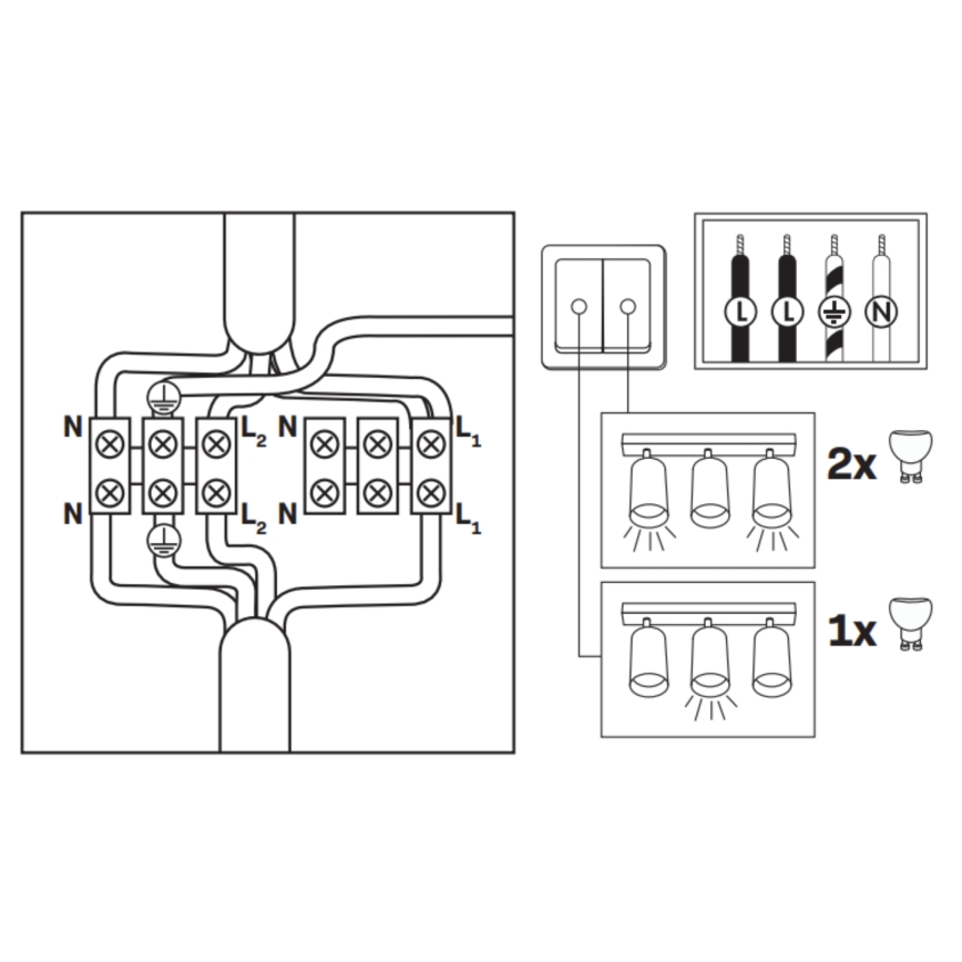 LED RGBW faretto da bagno dimmerabile TURYN 3xGU10/4,8W/230V 3000K IP44 bianco + telecomando