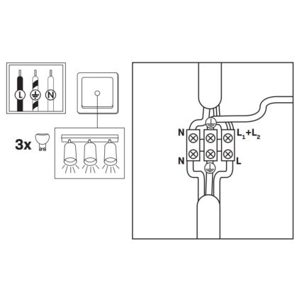 LED RGBW faretto da bagno dimmerabile TURYN 3xGU10/4,8W/230V 3000K IP44 bianco + telecomando