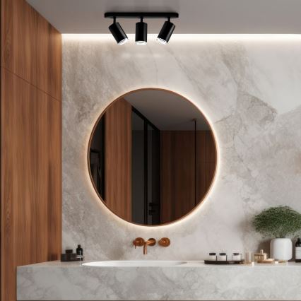 LED RGBW dimmerabile faretto da bagno TURYN 3xGU10/4,8W/230V 3000K IP44 nero + telecomando