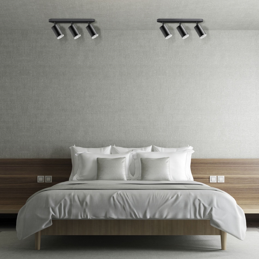 LED RGBW dimmerabile faretto da bagno TURYN 3xGU10/6W/230V 3000K IP44 nero + telecomando