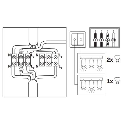 LED RGBW dimmerabile faretto da bagno TURYN 3xGU10/6W/230V 3000K IP44 nero + telecomando