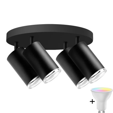 Faretto da bagno LED RGBW dimmerabile TURYN 4xGU10/6,5W/230V 2700-6500K Wi-Fi IP44 nero