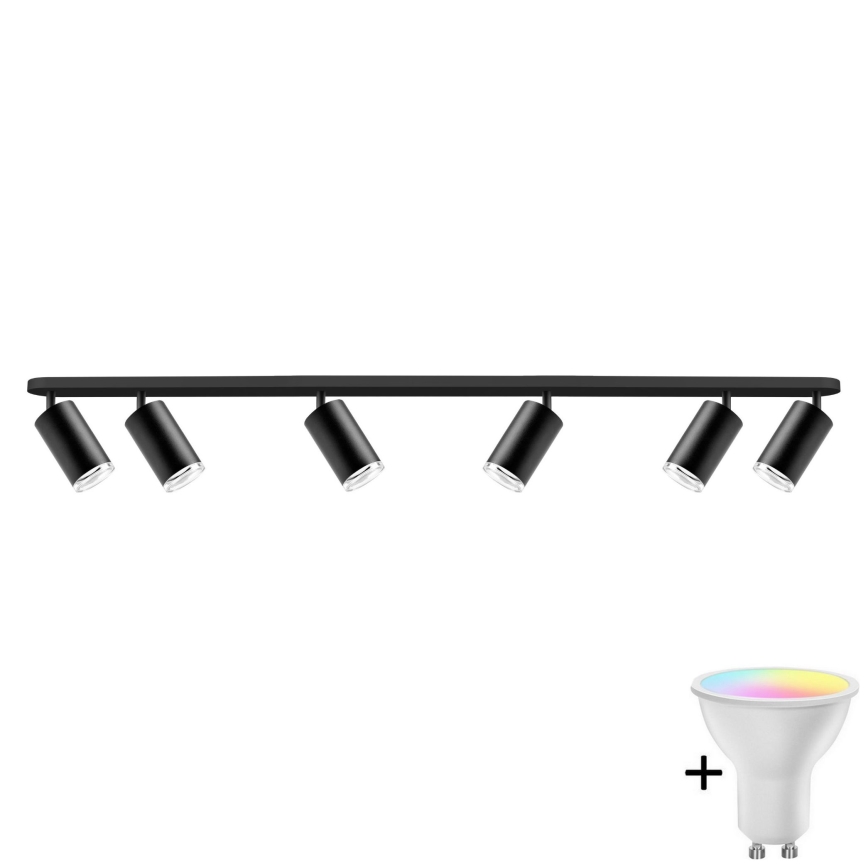 Faretto da bagno LED RGBW dimmerabile TURYN 6xGU10/6,5W/230V 2700-6500K Wi-Fi IP44 nero