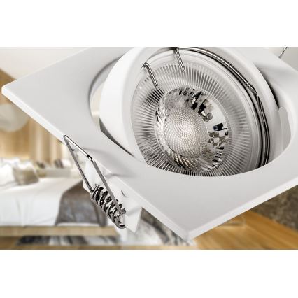 Faretto da incasso 1xGU10/MR16/10W/230V 9x9 cm bianco