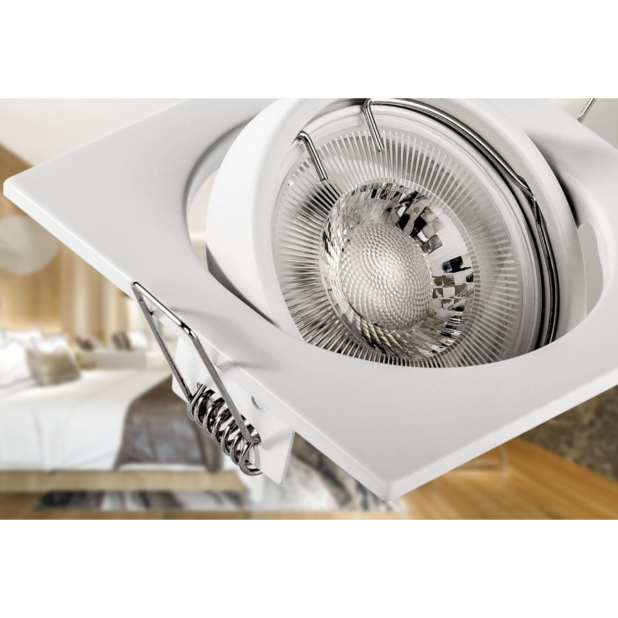 Faretto da incasso 1xGU10/MR16/10W/230V 9x9 cm bianco
