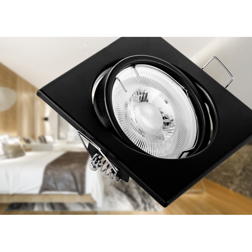 Faretto da incasso 1xGU10/MR16/10W/230V 9x9 cm nero
