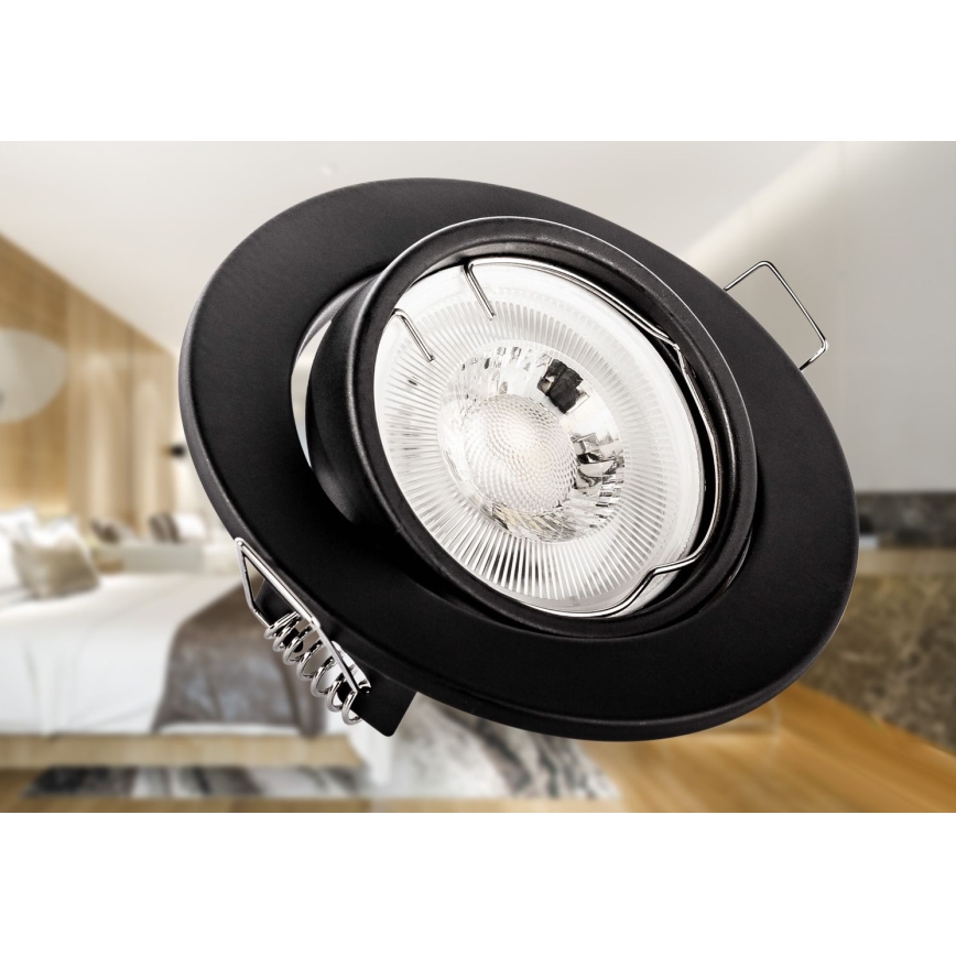 Faretto da incasso 1xGU10/MR16/10W/230V Ø 9 cm nero