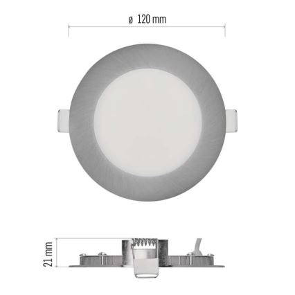 Faretto da incasso a LED NEXXO LED/7W/230V 3000/3500/4000K argento Ø 12 cm