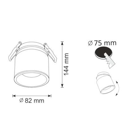 Faretto da incasso HARON 1xGU10/10W/230V bianco