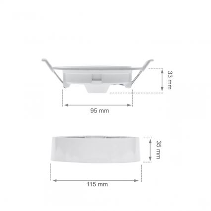 Faretto da incasso LED ALGINE 2 in 1, 6W, 230V, 4000K, bianco