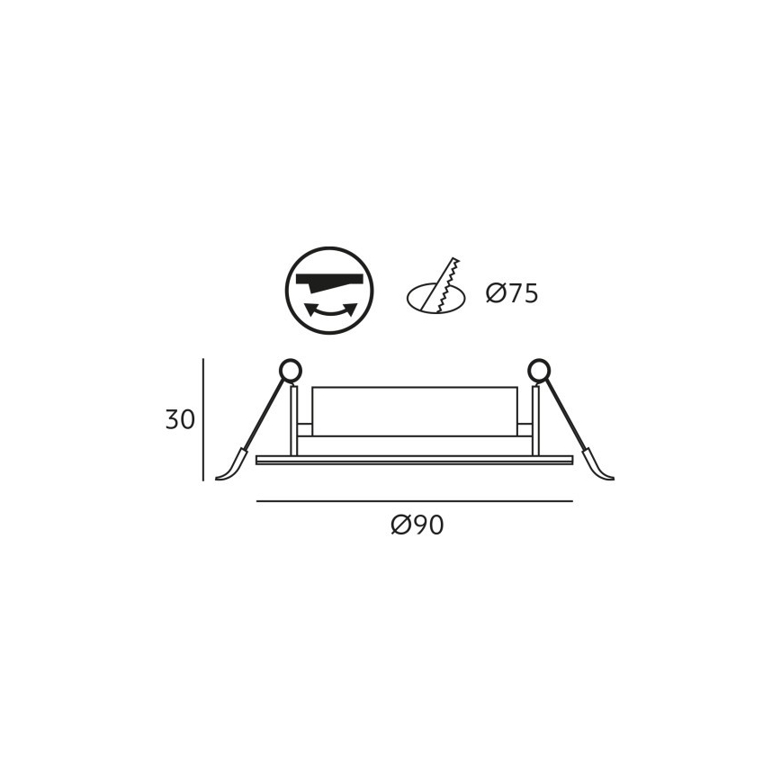 Faretto da incasso LED BRINO LED/3/5/7W/230V 3000/4000/6500K nero