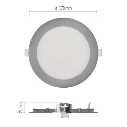 Faretto da incasso LED NEXXO LED/12,5W/230V 3000/3500/4000K argento Ø 17 cm
