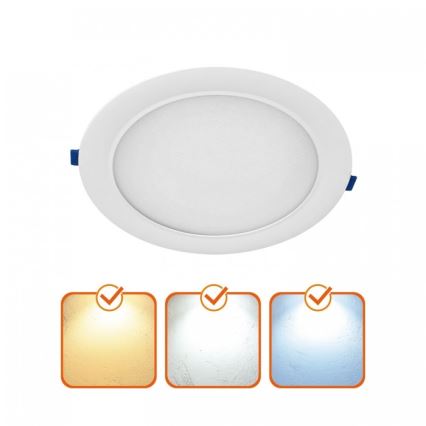 Faretto da incasso LED SIGARO, 24W/230V, 3000/4000/6500K, Ø 22 cm, bianco