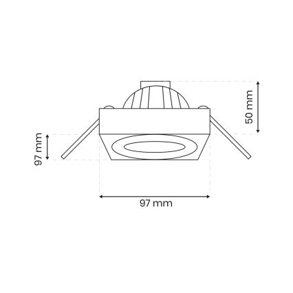 Faretto da incasso NUSA 1xGU5,3/MR16/50W/12V quadrato nero