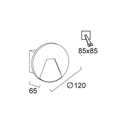 Faretto da incasso per esterni SPACE LED/4W/230V IP65 grigio