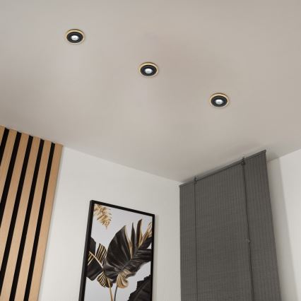 Faretto da incasso TOBBY 1xGU10/20W/230V Ø 11,5 cm rovere/nero