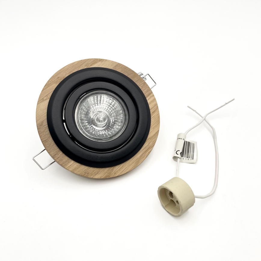 Faretto da incasso TOBBY 1xGU10/20W/230V Ø 11,5 cm rovere/nero