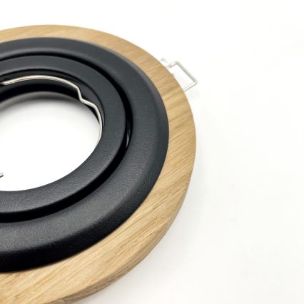 Faretto da incasso TOBBY 1xGU10/20W/230V Ø 11,5 cm rovere/nero